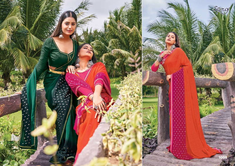 Saroj Kanishka New Latest Fancy Wear Georgette Printed Saree Collection